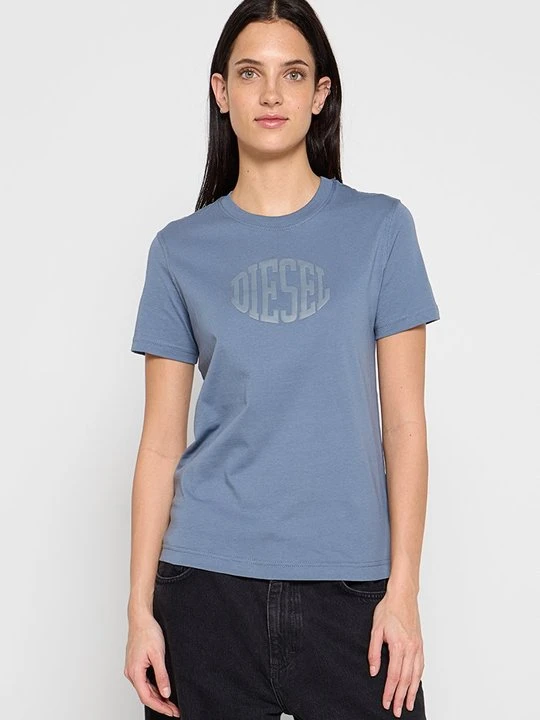 Zdjęcie produktu T-shirt z nadrukiem Diesel niebieski melanż