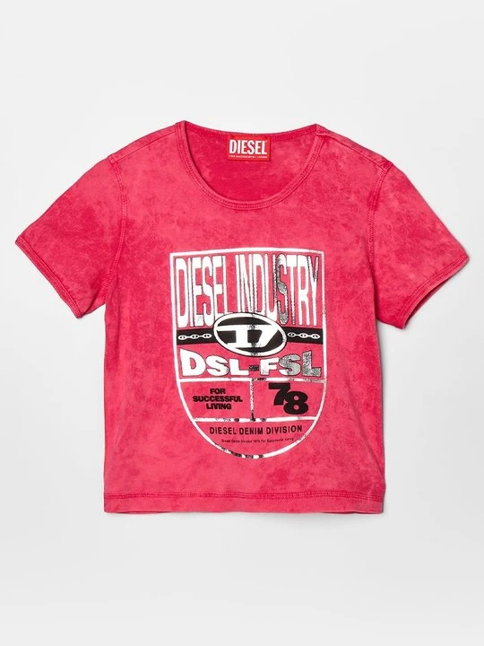 Zdjęcie produktu T-shirt z nadrukiem Diesel czerwony