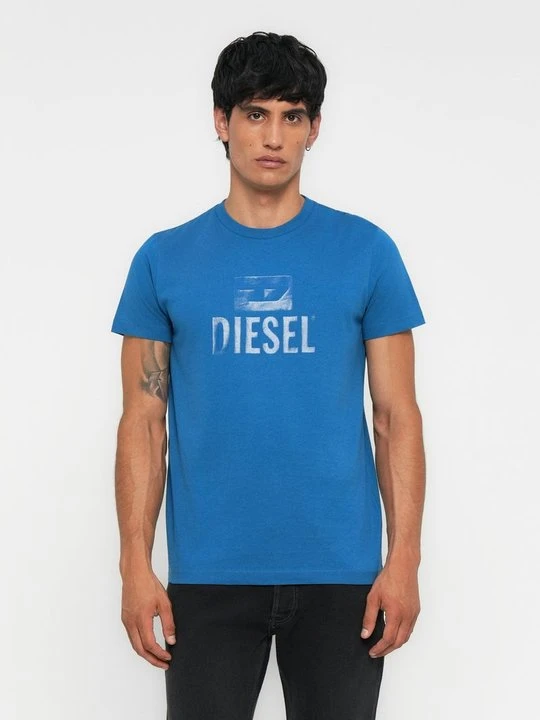 Zdjęcie produktu T-shirt z nadrukiem Diesel niebieski