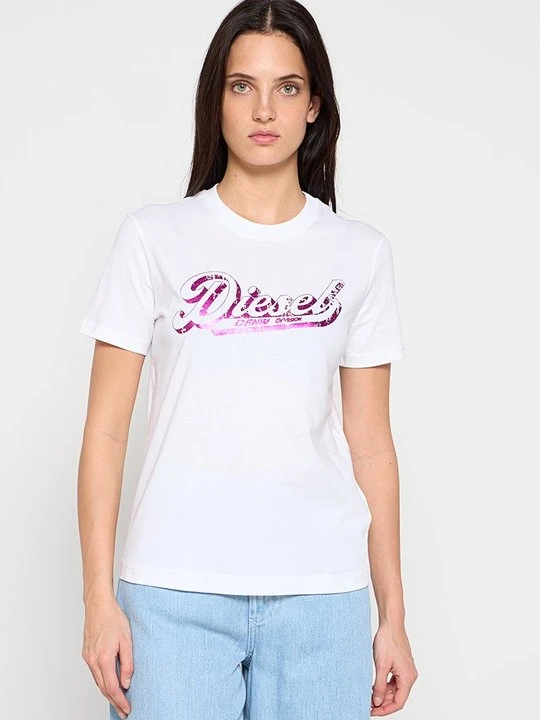 Zdjęcie produktu T-shirt z nadrukiem Diesel biały