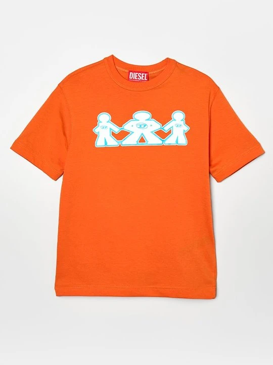 Zdjęcie produktu T-shirt z nadrukiem Diesel pomarańczowy
