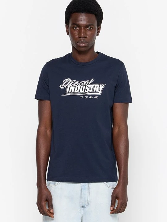Zdjęcie produktu T-shirt z nadrukiem Diesel granatowy