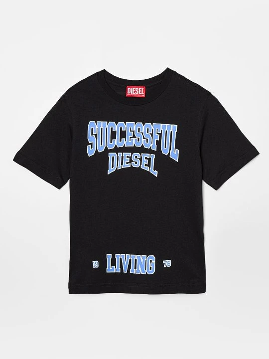 Zdjęcie produktu T-shirt z nadrukiem Diesel antracytowy melanż