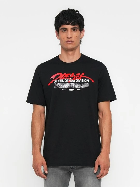 Zdjęcie produktu T-shirt z nadrukiem Diesel czerwony