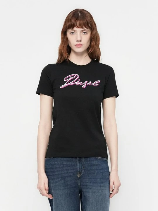 Zdjęcie produktu T-shirt z nadrukiem Diesel czerwony