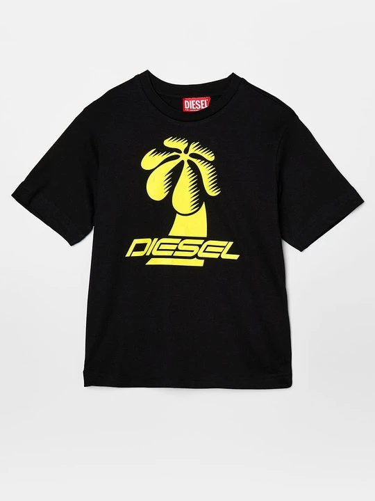 Zdjęcie produktu T-shirt z nadrukiem Diesel antracytowy melanż