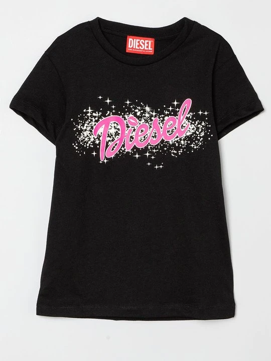 Zdjęcie produktu T-shirt z nadrukiem Diesel antracytowy melanż