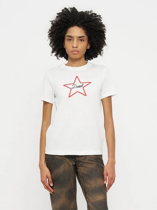 Zdjęcie produktu T-shirt z nadrukiem Diesel biały