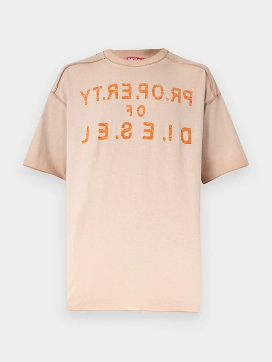 Zdjęcie produktu T-shirt z nadrukiem Diesel denim wybielany