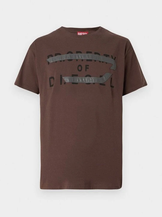 Zdjęcie produktu T-shirt z nadrukiem Diesel brązowy