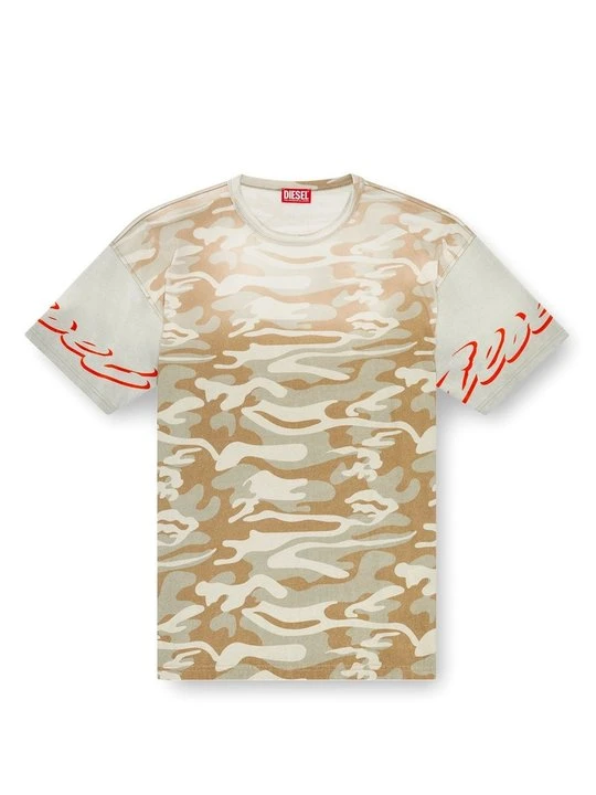 Zdjęcie produktu T-shirt z nadrukiem Diesel brązowy