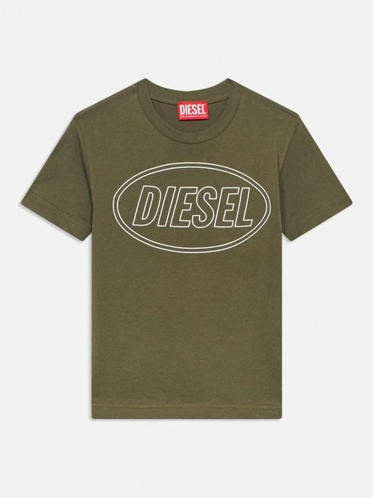 Zdjęcie produktu T-shirt z nadrukiem Diesel ciemnozielony