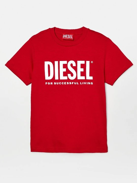 Zdjęcie produktu T-shirt z nadrukiem Diesel czerwony