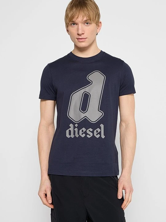 Zdjęcie produktu T-shirt z nadrukiem Diesel granatowy
