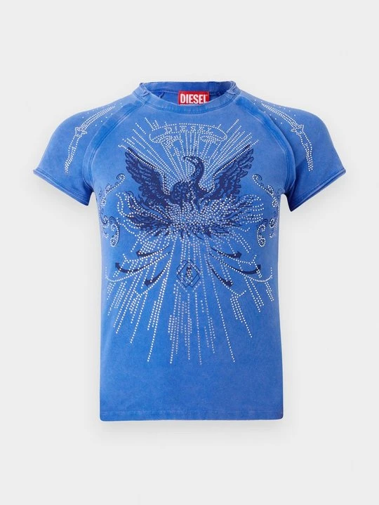 Zdjęcie produktu T-shirt z nadrukiem Diesel jasnoniebieski