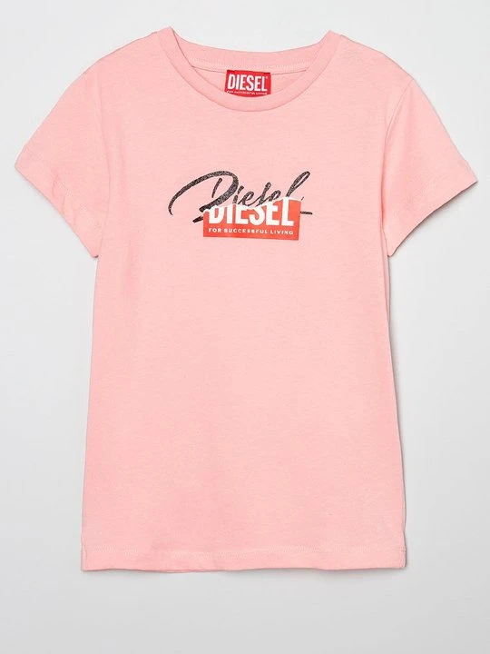 Zdjęcie produktu T-shirt z nadrukiem Diesel jasnoróżowy