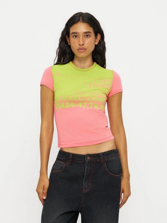 Zdjęcie produktu T-shirt z nadrukiem Diesel różowy