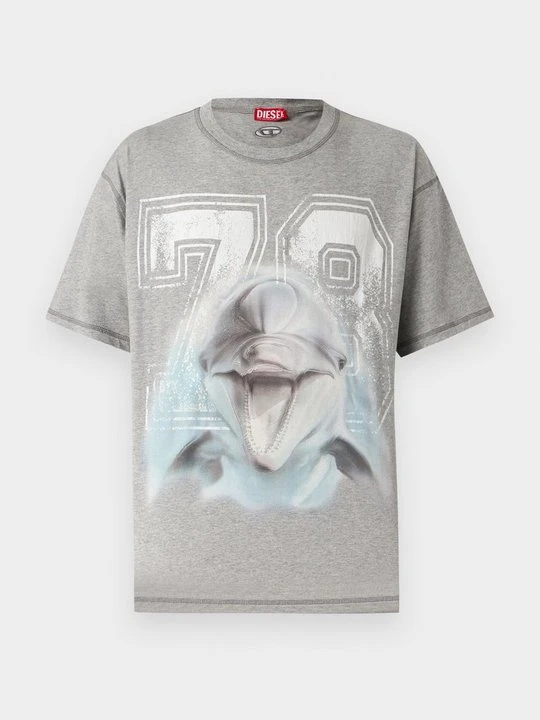 Zdjęcie produktu T-shirt z nadrukiem Diesel szary