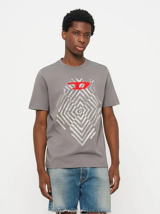 Zdjęcie produktu T-shirt z nadrukiem Diesel szary