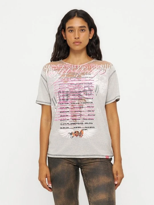 Zdjęcie produktu T-shirt z nadrukiem Diesel szary