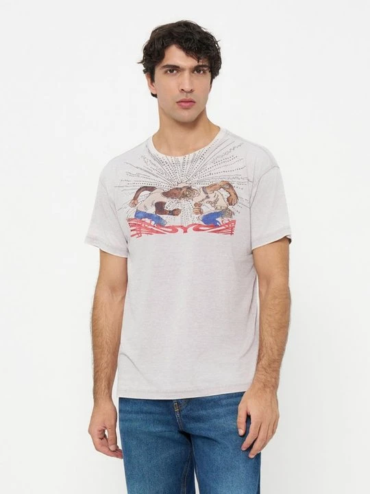 Zdjęcie produktu T-shirt z nadrukiem Diesel szary