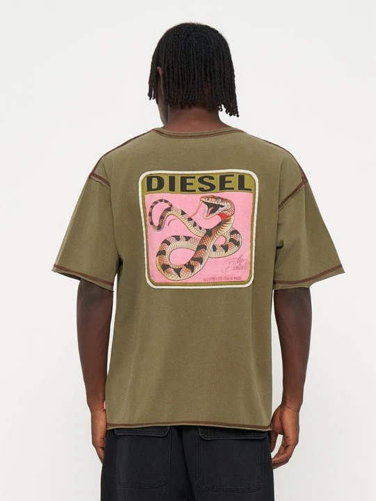 Zdjęcie produktu T-shirt z nadrukiem Diesel zielony