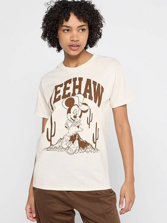 Zdjęcie produktu T-shirt z nadrukiem Disney beżowy