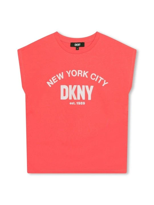 Zdjęcie produktu T-shirt z nadrukiem DKNY pomarańczowy