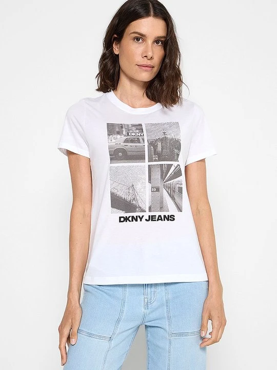 Zdjęcie produktu T-shirt z nadrukiem DKNY biały