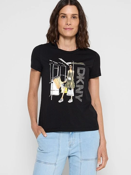 Zdjęcie produktu T-shirt z nadrukiem DKNY czarny