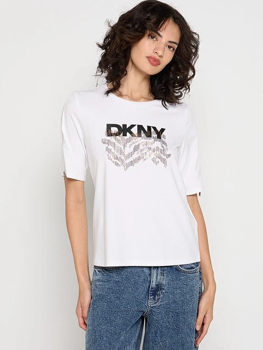 Zdjęcie produktu T-shirt z nadrukiem DKNY biały