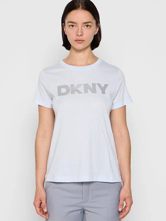 Zdjęcie produktu T-shirt z nadrukiem DKNY jasnoniebieski
