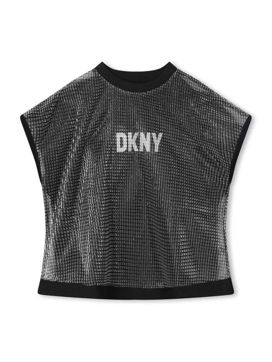Zdjęcie produktu T-shirt z nadrukiem DKNY srebrny