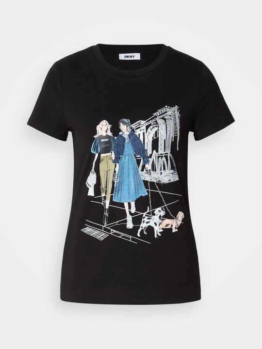 Zdjęcie produktu T-shirt z nadrukiem DKNY czarny