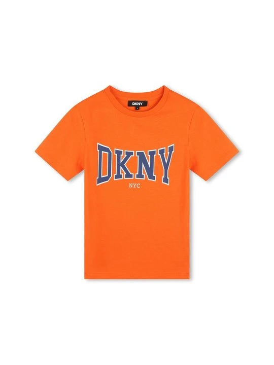 Zdjęcie produktu T-shirt z nadrukiem DKNY pomarańczowy