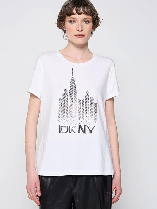 Zdjęcie produktu T-shirt z nadrukiem DKNY biały