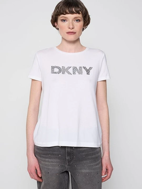 Zdjęcie produktu T-shirt z nadrukiem DKNY biały