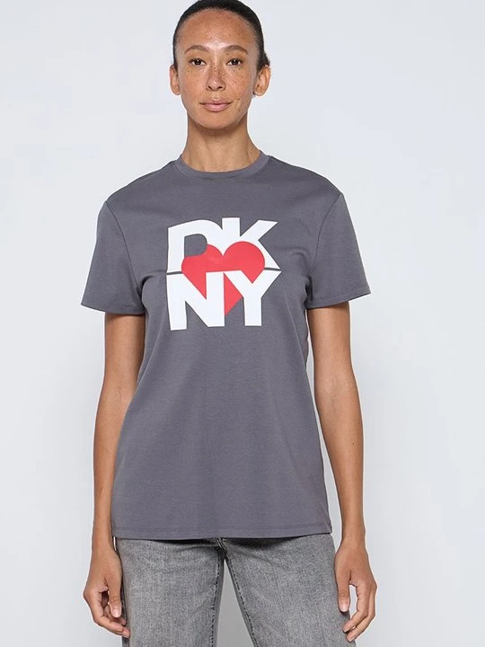 Zdjęcie produktu T-shirt z nadrukiem DKNY ciemnoszary