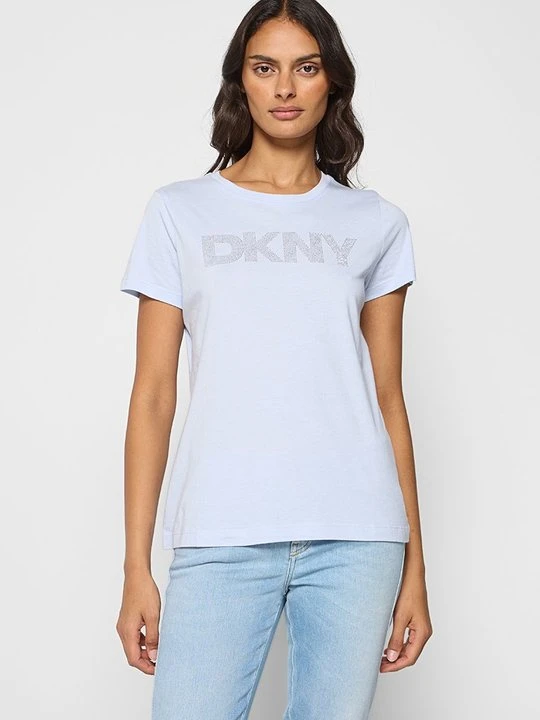 Zdjęcie produktu T-shirt z nadrukiem DKNY jasnoniebieski