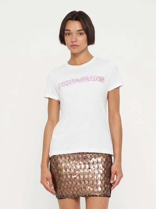Zdjęcie produktu T-shirt z nadrukiem DKNY biały