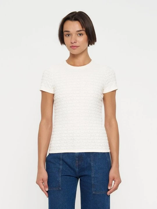 Zdjęcie produktu T-shirt z nadrukiem DKNY mleczny