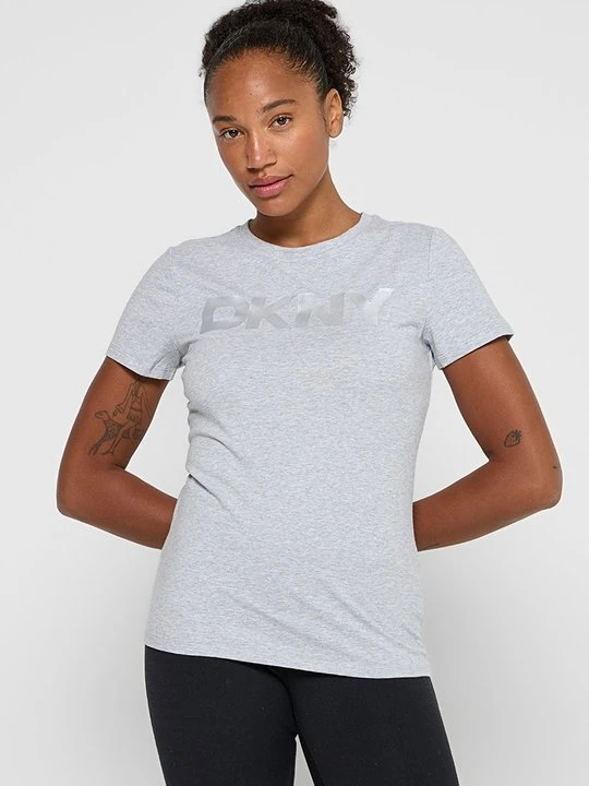 Zdjęcie produktu T-shirt z nadrukiem DKNY mleczny
