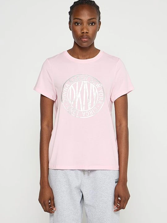 Zdjęcie produktu T-shirt z nadrukiem DKNY jasnoróżowy