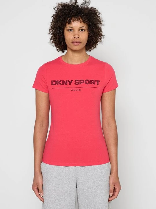 Zdjęcie produktu T-shirt z nadrukiem DKNY różowy