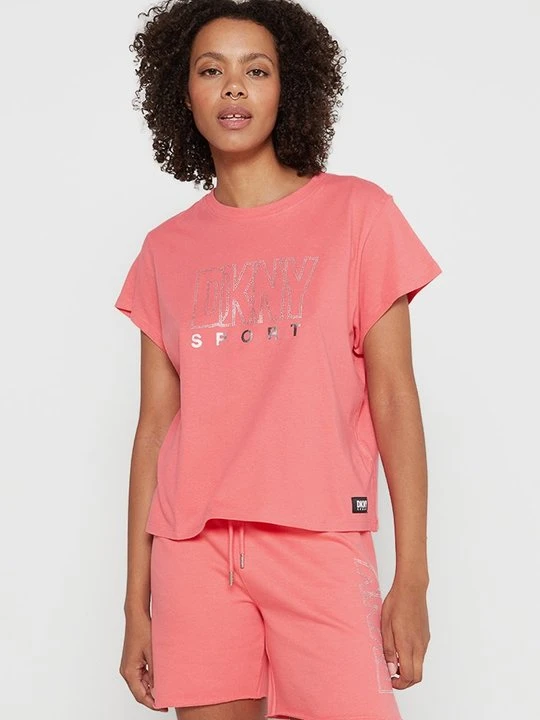 Zdjęcie produktu T-shirt z nadrukiem DKNY różowy