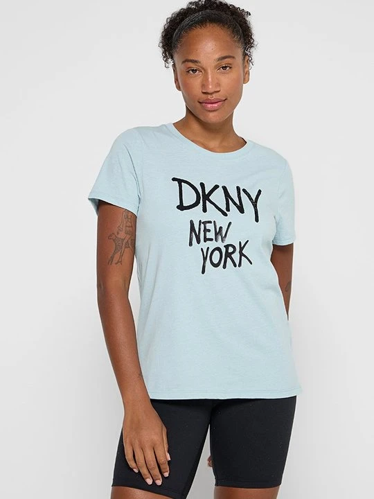 Zdjęcie produktu T-shirt z nadrukiem DKNY jasnoniebieski