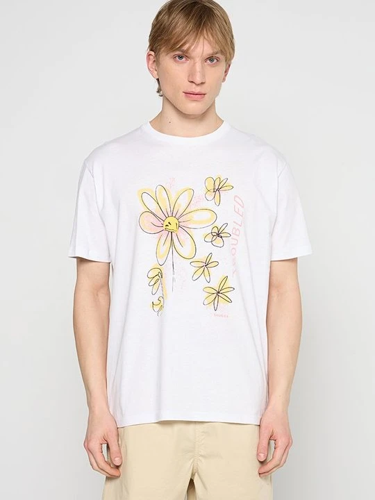 Zdjęcie produktu T-shirt z nadrukiem Double A By Wood Wood biały
