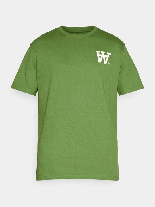 Zdjęcie produktu T-shirt z nadrukiem Double A By Wood Wood ciemnozielony