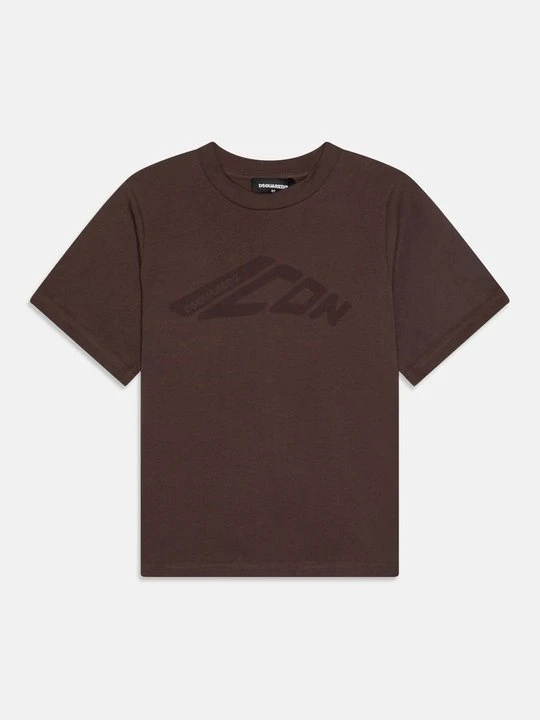 Zdjęcie produktu T-shirt z nadrukiem Dsquared2 brązowy melanż