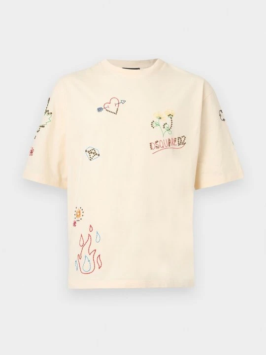 Zdjęcie produktu T-shirt z nadrukiem Dsquared2 mleczny